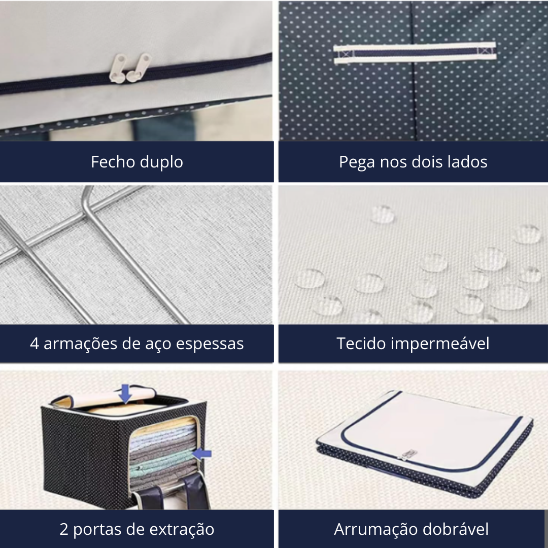 Caixa dobrável para arrumação de roupa